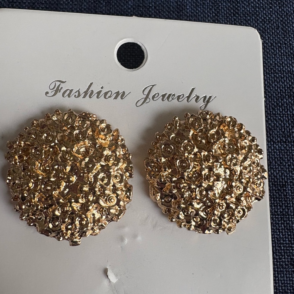 Gold Textured Earrings